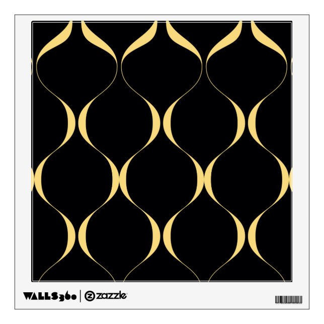 Gold, simple, modern, luxurious wavy graphic wall decal (Front)