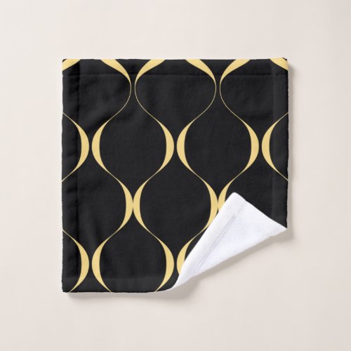 Gold simple modern luxurious wavy graphic wash cloth