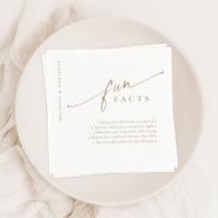Gold Simple Modern Script Fun Facts Wedding Napkins