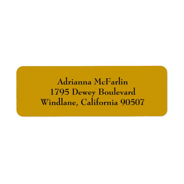 Gold Simple Plain Return Address Labels | Zazzle.com