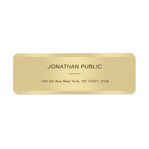 Gold Simple Template Modern Cursive Italic Text Label