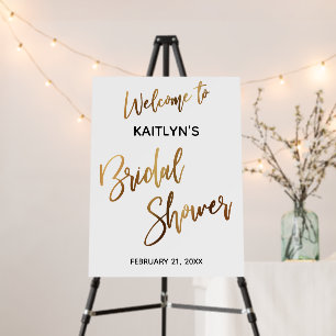 Gold Simple Typography Bridal Shower Welcome Foam Board