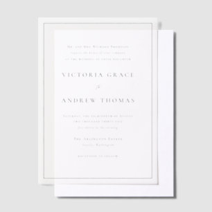 Gold Simple Typography Formal Wedding Vellum Invitations