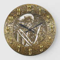 Gold Skeleton Skull Vintage Treasure Coin