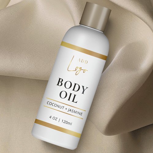 Gold Skincare Body Oil 4 OZ Cosmetic Bottle Label