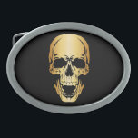 Gold Skull Belt Buckle<br><div class="desc">Alternative Design Clothing & Accessories</div>