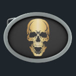 Gold Skull Belt Buckle<br><div class="desc">Alternative Design Clothing & Accessories</div>