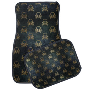 Gold Skull & Crossbones Car Mats