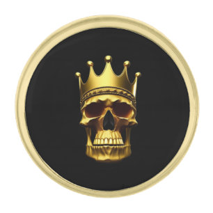 Gold Skull Finish Lapel Pin