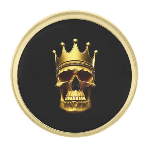 Gold Skull Gold Finish Lapel Pin