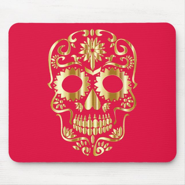 Gold Skull Mouse Pad (Front)