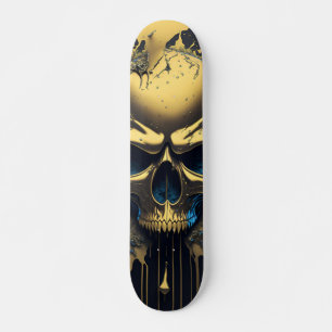 Gold Skull - Numb-Skulls Design #1 Skateboard