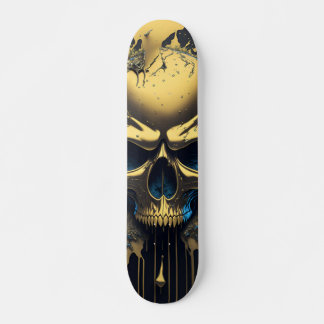 Gold Skull - Numb-Skulls Design #1 Skateboard