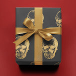 Gold Skull on Gray |  Wrapping Paper