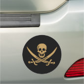 Gold Skull & Swords Pirate flag of Calico Jack Car Magnet (In Situ)