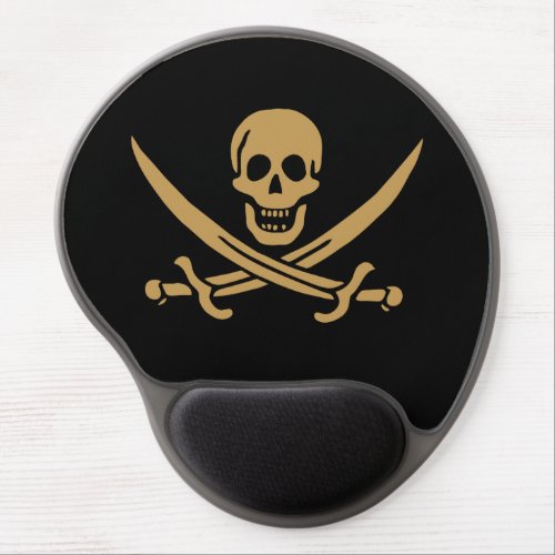 Gold Skull  Swords Pirate flag of Calico Jack Gel Mouse Pad