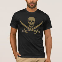 Gold Skull & Swords Pirate flag of Calico Jack