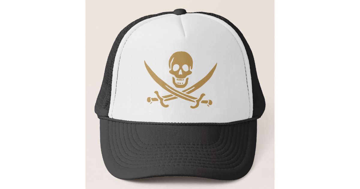 Golf Hat, Funny Pirate Flag Logo, Adjustable Golf Hat