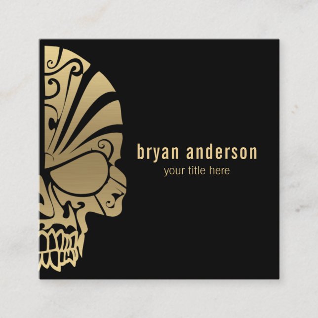 Gold Skull Tattoo Artist Business Card (Front)