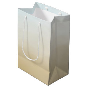 Gold Sky Blue Ombre Watercolor Medium Gift Bag