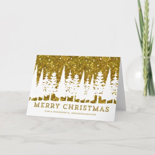 Gold Sky Granddaughter Christmas Holiday Card