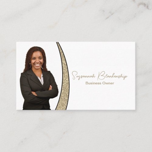 Gold Sliver of Faux Glitter Professional Photo Business Card