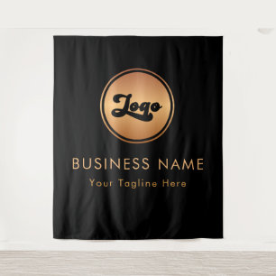 Gold Small Business Company Logo Black Backdrop