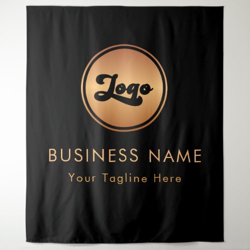 Gold Small Business Company Logo Black Backdrop