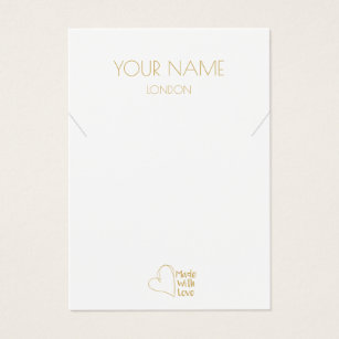 Gold small heart necklace or bracelet display card