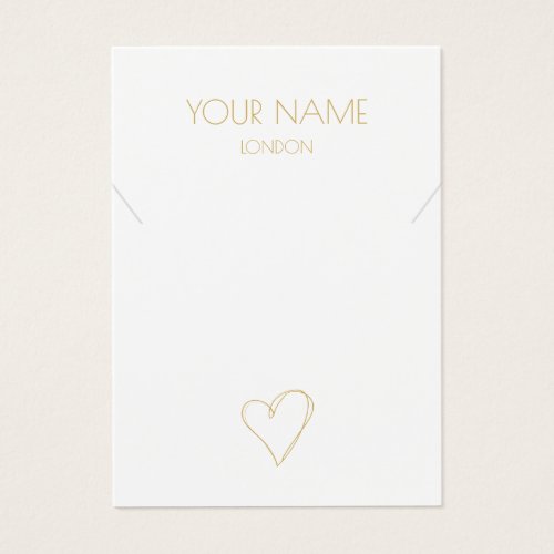 Gold small heart necklace or bracelet display card