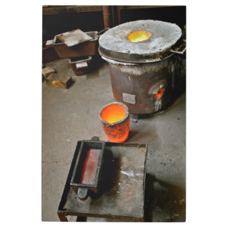 Gold Smelting Metal Print