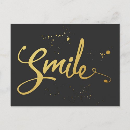 Gold Smile Quote Postcard