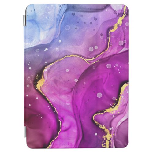 Gold Smokey Blue  Red Purple Liquid Ink iPad Air Cover