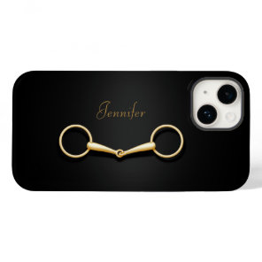 Gold Snaffle Bit Elegant Equestrian Personalized Case-Mate iPhone 14 Case