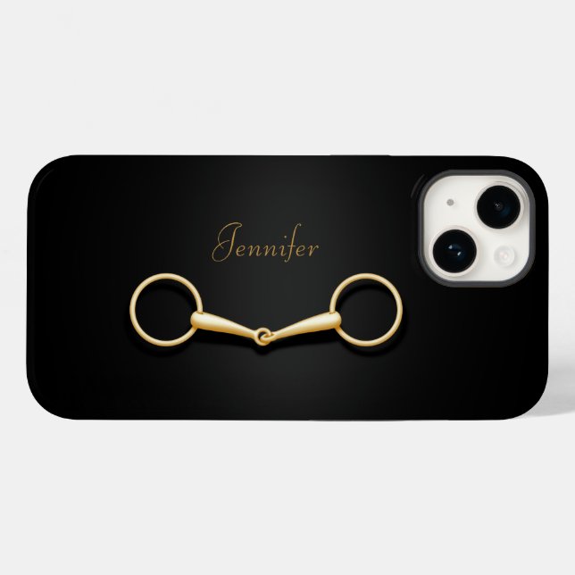 Gold Snaffle Bit Elegant Equestrian Personalized Case-Mate iPhone Case (Back (Horizontal))