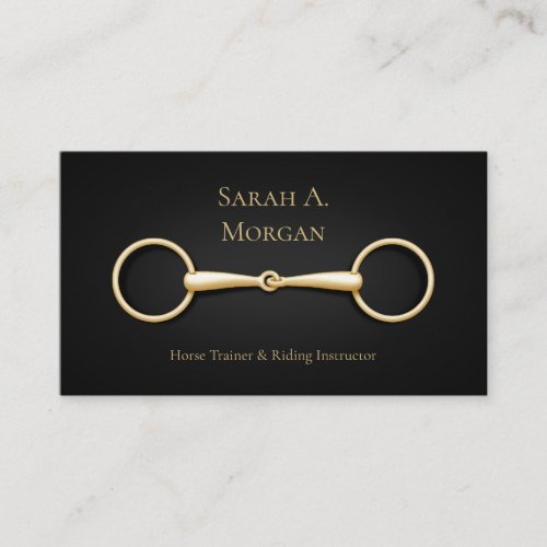 Gold Snaffle Bit Horse Trainer Riding Instructor Business Card