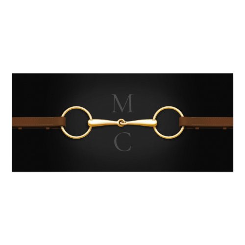 Gold Snaffle Bit  Laced Reins Equestrian Industry Rack Card
