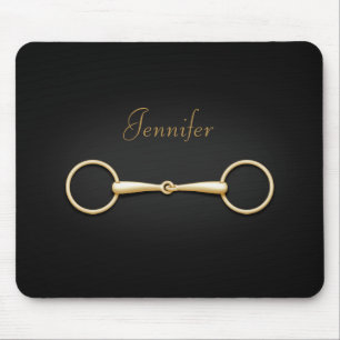 Gold Snaffle Bit Persoanlized Equestrian Mouse Pad