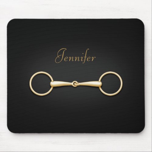 Gold Snaffle Bit Persoanlized Equestrian Mouse Pad