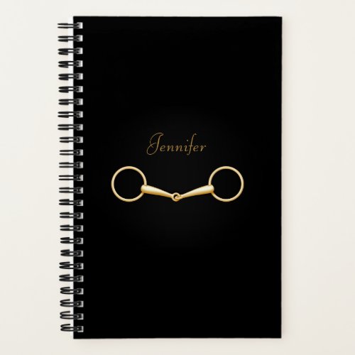 Gold Snaffle Bit Personalized 55x8 Equestrian Notebook