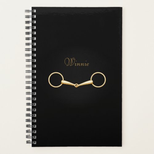 Gold Snaffle Bit Personalized 55x8 Equestrian Planner
