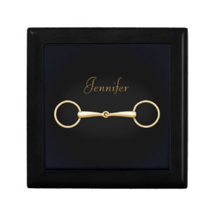 Gold Snaffle Bit Personalized Equestrian Keepsake Gift Box