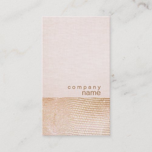 Gold Snake Skin Pattern Pink Linen Look Boutique Business Cards