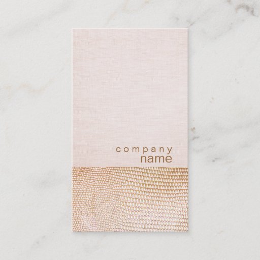 Customizable Gold Snake Skin Pattern Pink Linen Look Boutique Business Cards