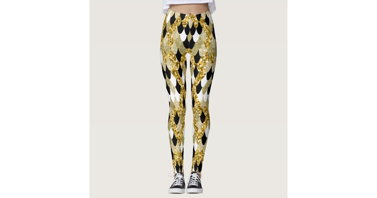 Versace Legging With Print - Black Gold White