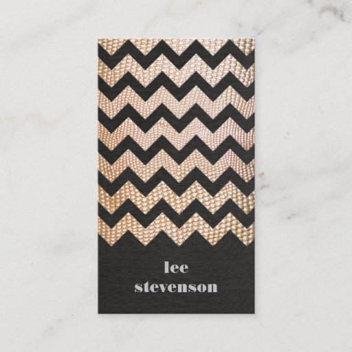 Customizable Gold Snake Skin Zig Zag Pattern Business Card
