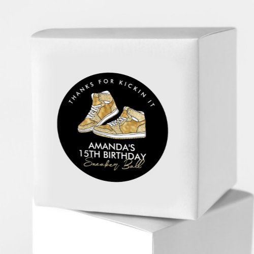 Gold Sneaker Ball Sticker