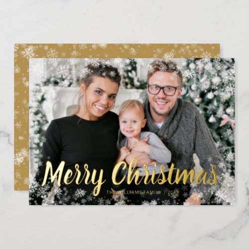 Gold Snow Foil Holiday Card