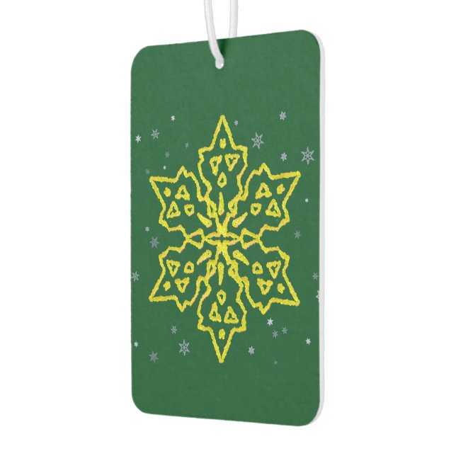 Gold Snowflake Air Freshener (Left)