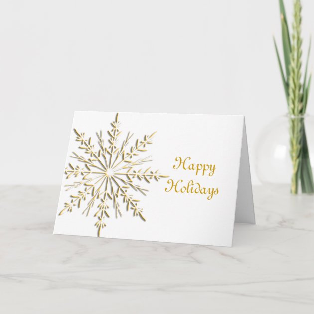 Gold Snowflake Business Christmas Card